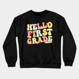 First Grade Team 1st Grade Teacher Girl Back to School Crewneck Sweatshirt